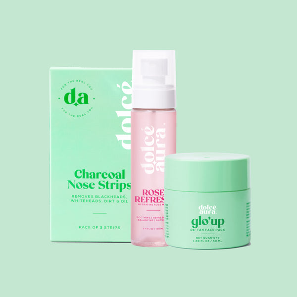 Charcoal Nose Strips + De-Tan Face Pack + Rose Water Mist